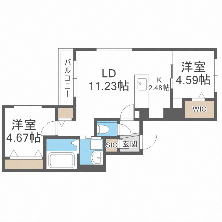 グランベール　（Ｇｒａｎｄｖｅｒｔ）の間取り