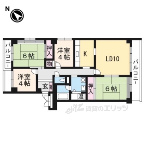 守山市浮気町のマンションの間取り