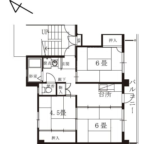 ハイツ下津の間取り