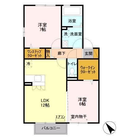 鎌ケ谷市東道野辺のアパートの間取り