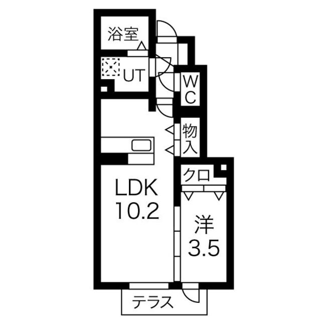 【神戸市灘区岩屋中町のアパートの間取り】