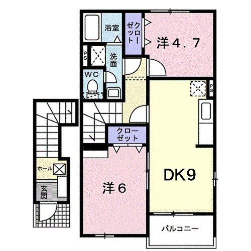 佐賀市川副町大字南里のアパートの間取り