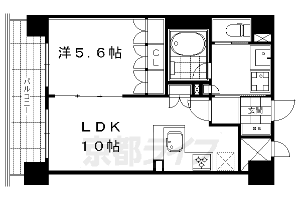 京都市下京区下鱗形町のマンションの間取り