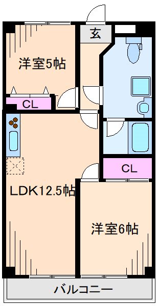 横浜市港北区綱島西のマンションの間取り