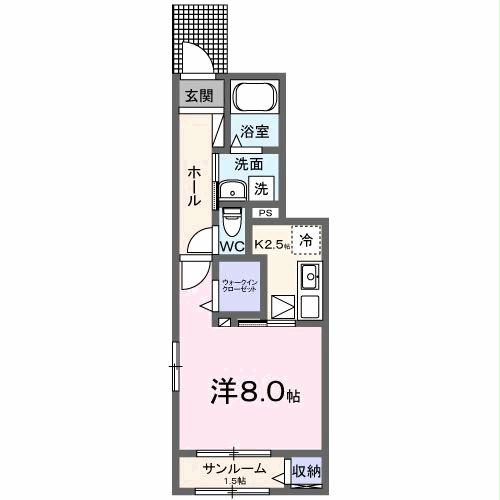 阿南市羽ノ浦町古庄のアパートの間取り