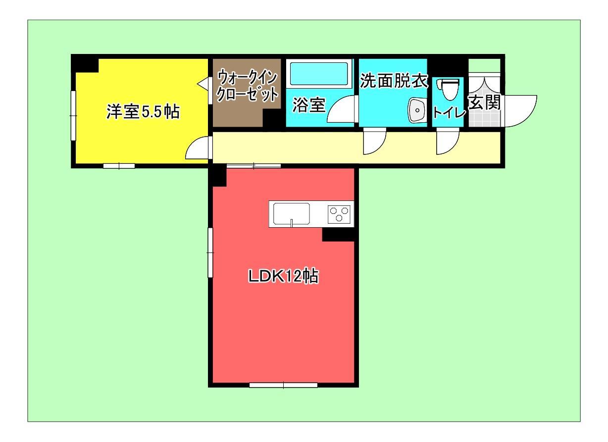 安芸郡海田町蟹原のマンションの間取り