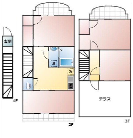 白山テラスハウスの間取り