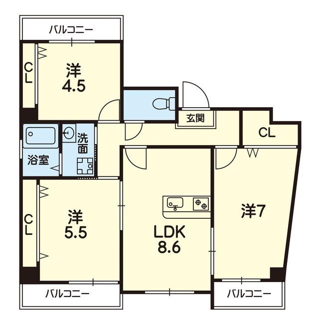 新屋敷ユキヤハイツの間取り