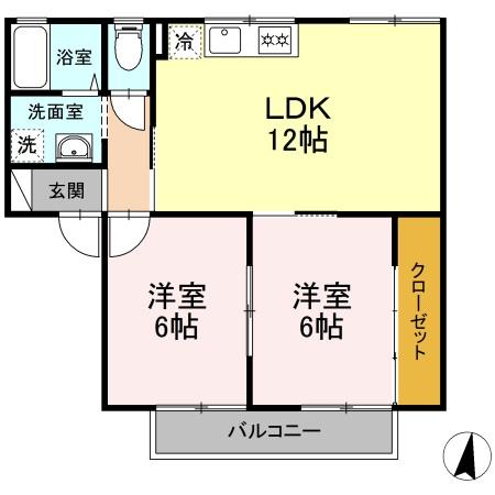 シャトル春水　C棟の間取り