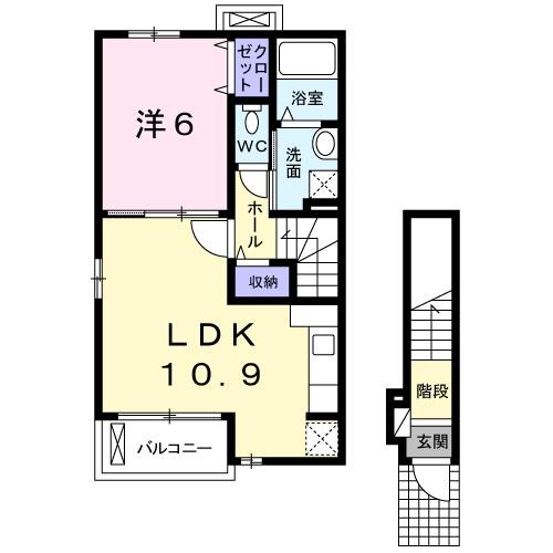 中間市岩瀬のアパートの間取り