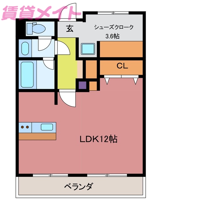 員弁郡東員町大字鳥取のマンションの間取り