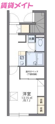 鈴鹿市一ノ宮町のアパートの間取り