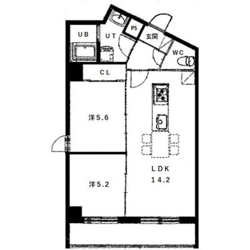 札幌市南区真駒内本町のマンションの間取り