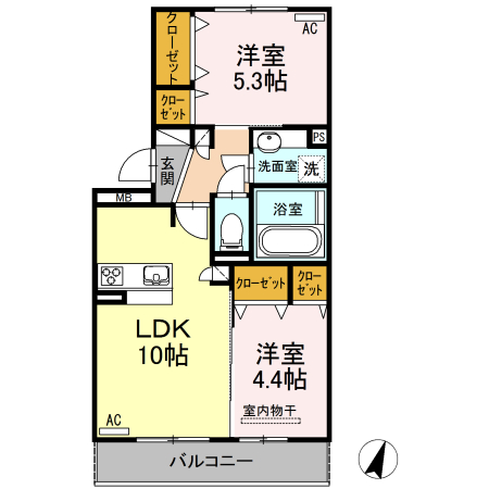 ハイムセラ菊陽A203の間取り