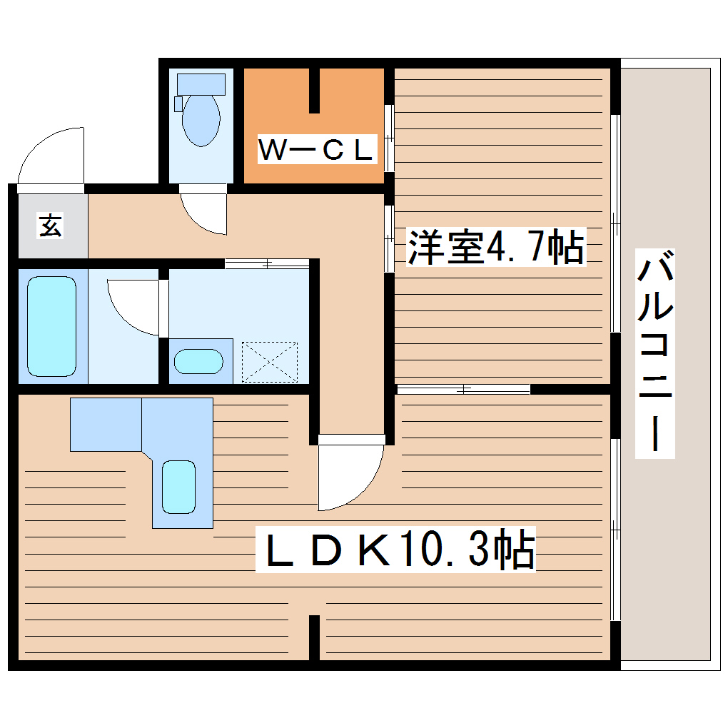 テレパレス榴ヶ岡の間取り