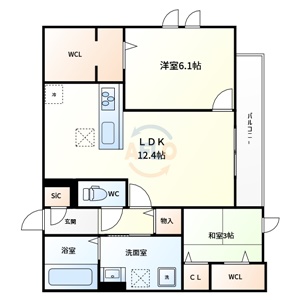 大阪市旭区太子橋のアパートの間取り