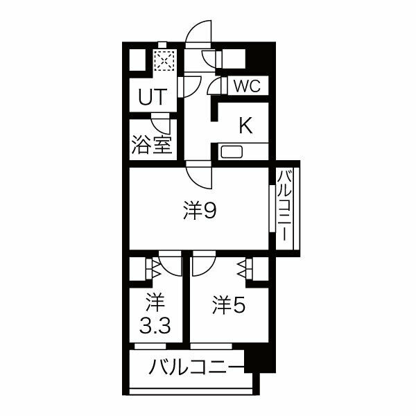 大阪市浪速区浪速東のマンションの間取り