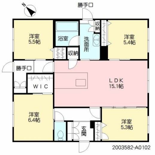 福岡市南区花畑のマンションの間取り