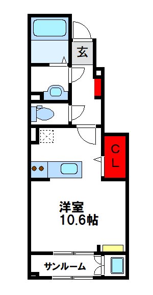 福津市福間南のアパートの間取り