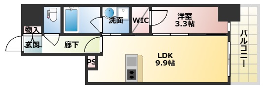 RJRプレシア南堀江の間取り