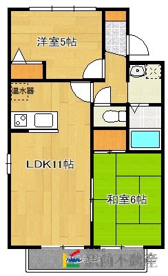 筑紫野市原田のアパートの間取り