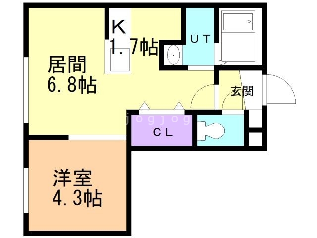 札幌市手稲区手稲本町一条のマンションの間取り