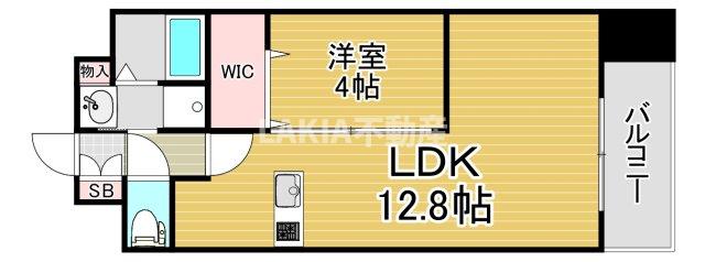 天王寺区烏ヶ辻共同住宅の間取り