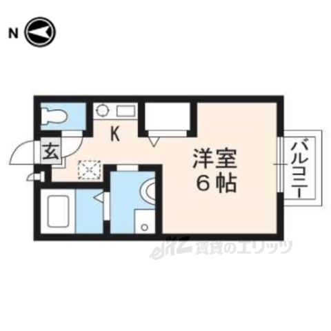 京都市西京区桂南巽町のアパートの間取り