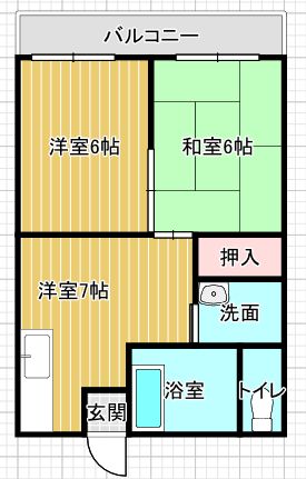 コーポラス田主丸の間取り