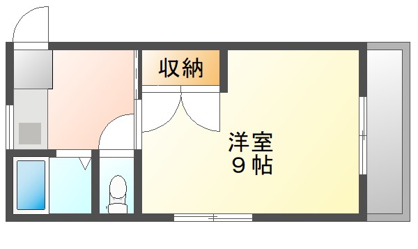 岡山市中区長岡のマンションの間取り