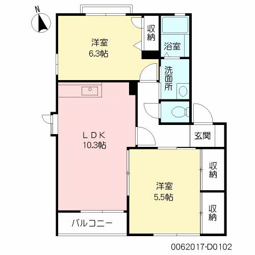 グリーンパークＤ棟　積水の間取り