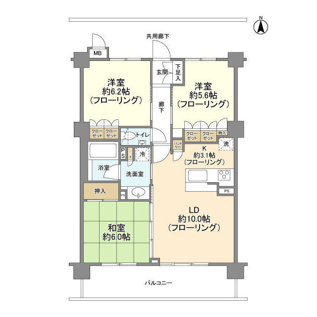 【コンフォートパレス六町の間取り】