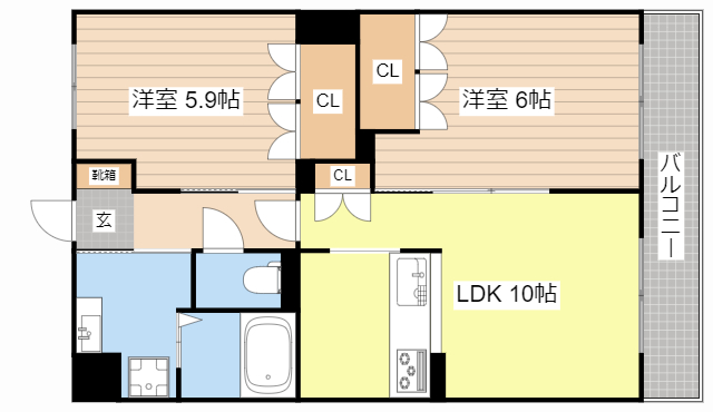 長浜市木之本町黒田のアパートの間取り