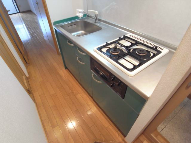 キッチン　都市ガス2口コンログリル付き