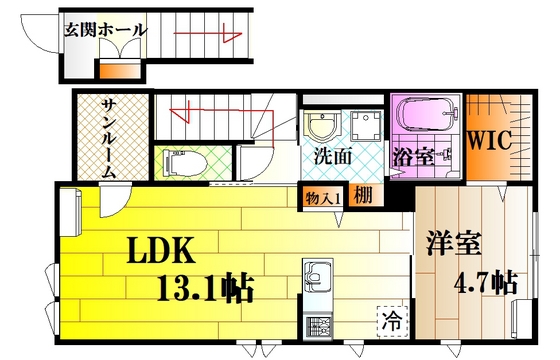 ＪＲ可部線 可部駅 徒歩7分 2階建 築2年の間取り写真