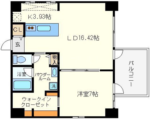 クレグラン京町堀の間取り写真