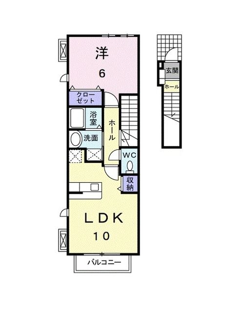 八代市古閑上町のアパートの間取り