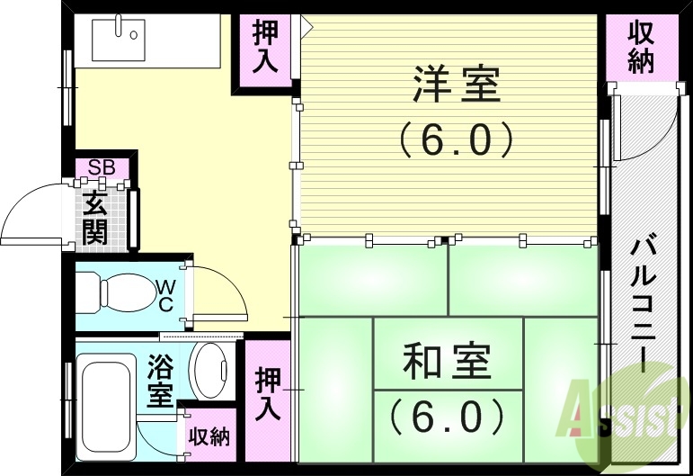 王居殿公社ビルの間取り