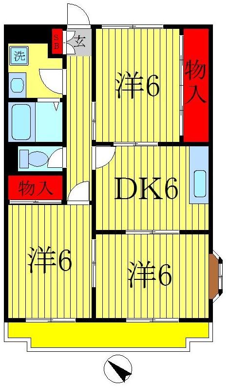 松戸市栄町西のマンションの間取り