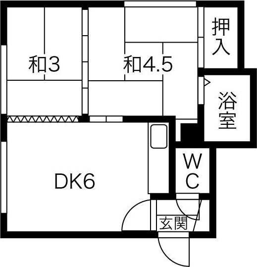 北海道札幌市中央区南十三条西１２（アパート）の賃貸物件の間取り