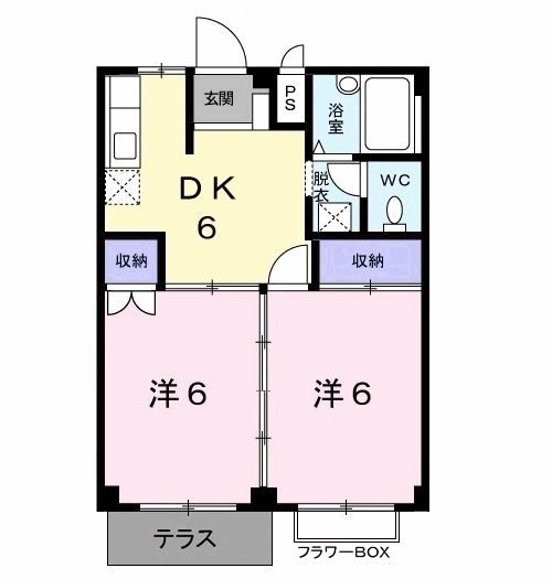 熊本市北区打越町のアパートの間取り