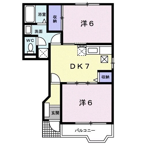 白石市字銚子ケ森のアパートの間取り