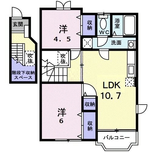 佐賀市金立町大字金立のアパートの間取り