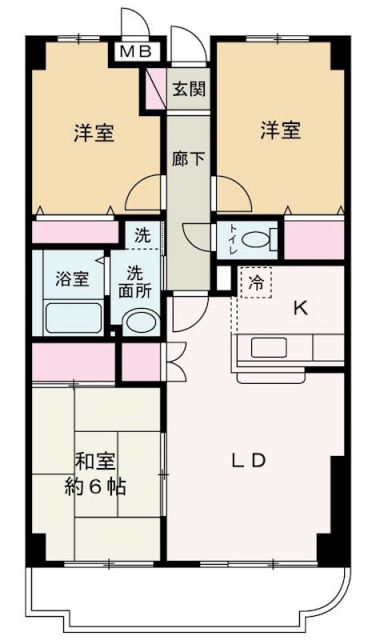 八千代市萱田のマンションの間取り