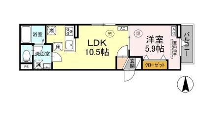 足立区千住緑町のアパートの間取り