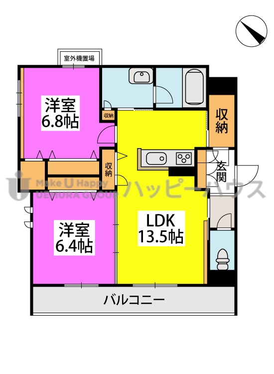 S-room曰佐　西館の間取り