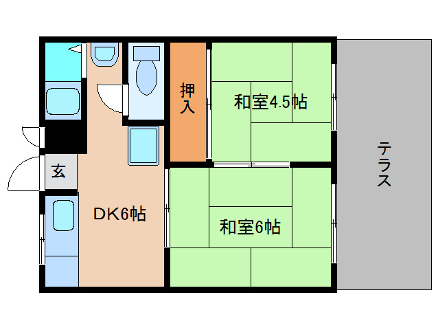 大和高田市南今里町のアパートの間取り