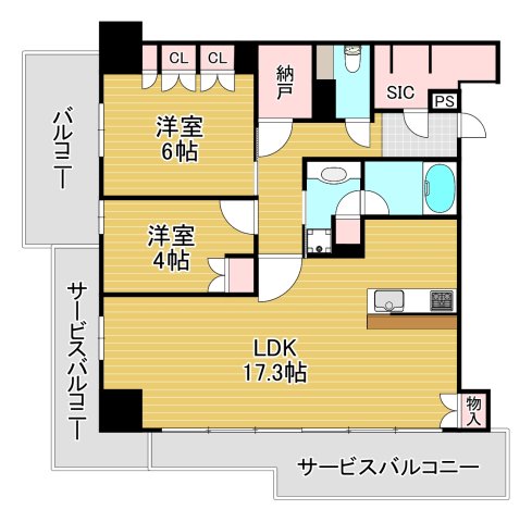 シエリアタワー大阪福島の間取り