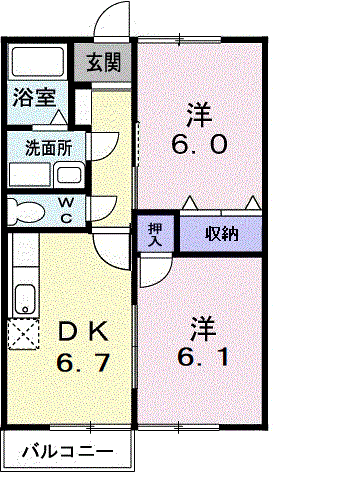 アーバンハイツＫの間取り