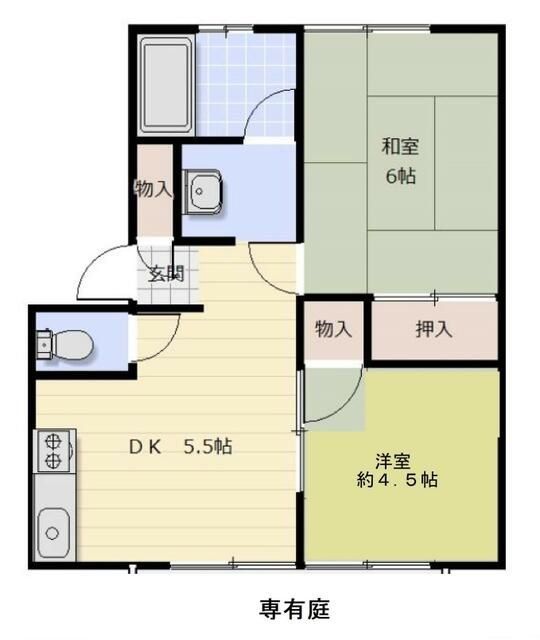 横浜市旭区金が谷のアパートの間取り